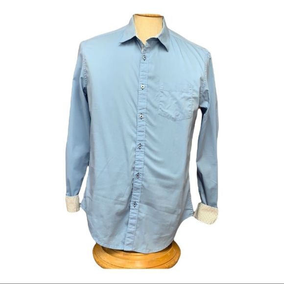 SzL Lin NYC Blue Button Down Shirt 👔 - Picture 2 of 8
